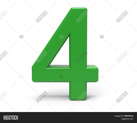 3d Green Number 4 Image And Photo Free Trial Bigstock