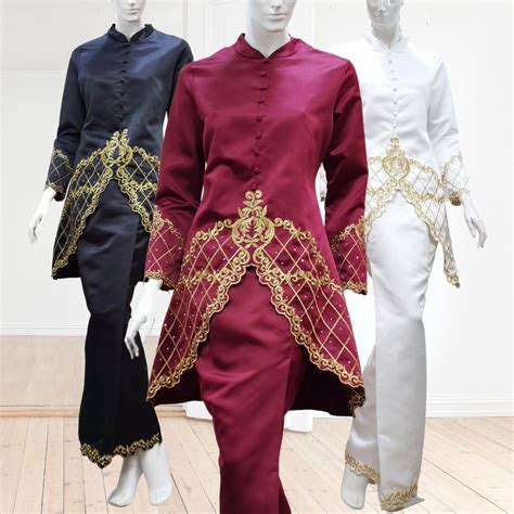 BAJU RAYA 2022 LISSA SULAM Baju Kurung Moden Sulam Gold Embroidery