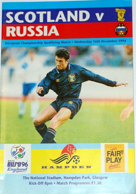 Scotland V Russia 1994 Programme Scottish Football Memorabilia