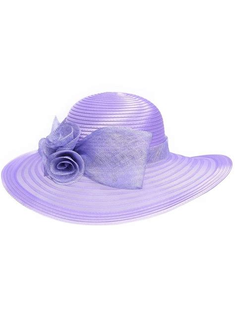 Women Solid Color Sinamay Wide Brim Sun Hat Dress Flower Bow A435