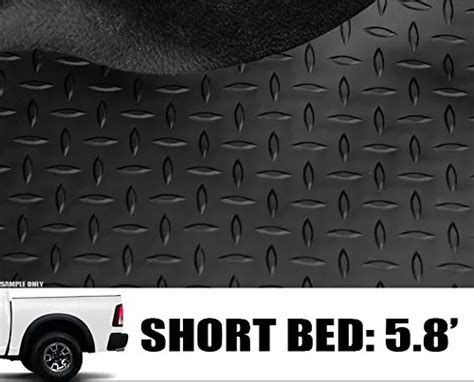 Bed Topline Autopart Black Rubber Diamond Plate Truck Bed Floor Mat