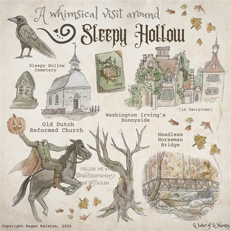Whimsical Visit To Sleepy Hollow 5 X 5 Print Etsy Sleepy Hollow
