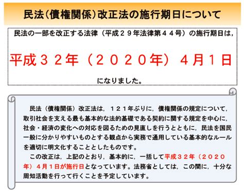 民法改正法の施行期日が決定【2020年4月1日】 リカレント！