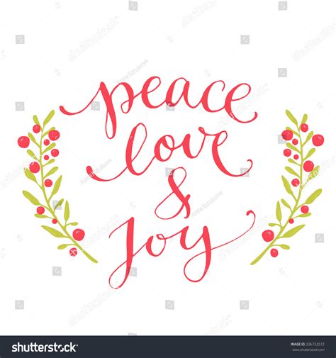 Peace Love And Joy Text Christmas Card With Custom Handwritten Type