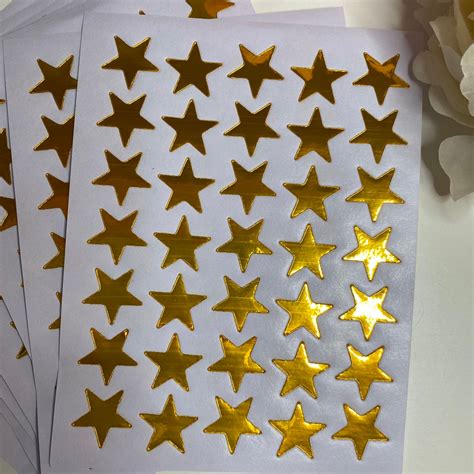5 Sheets Of Gold Star Stickers Stickers For Reward Charts Etsy