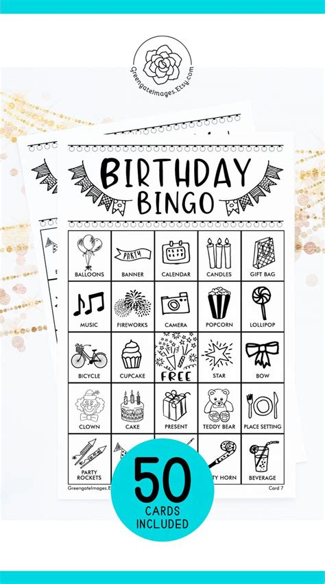 Perfect for rainy day activities, birthday party games. Birthday Bingo Cards: Printable bingo cards, black and ...
