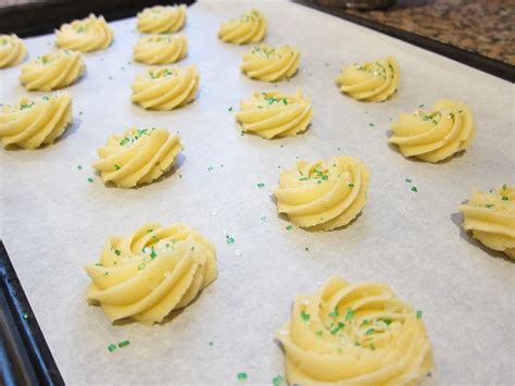 Add vanilla and egg, and beat to combine. MiWonderings: Piped Butter Cookies