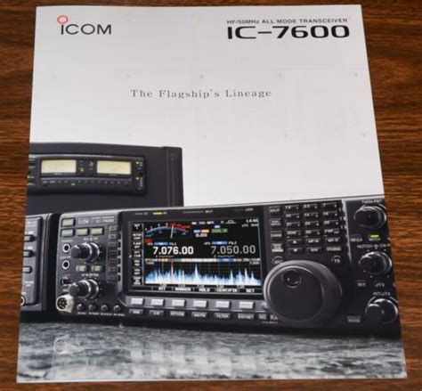 Brochure Icom Ic 7600 Hf50mhz All Mode Transceiver Ham Radio 7700