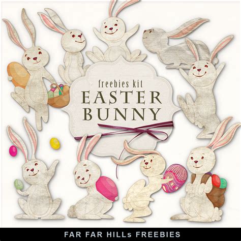 Freebies Retro Illustrations Kit Easter Bunnyfar Far Hill Free