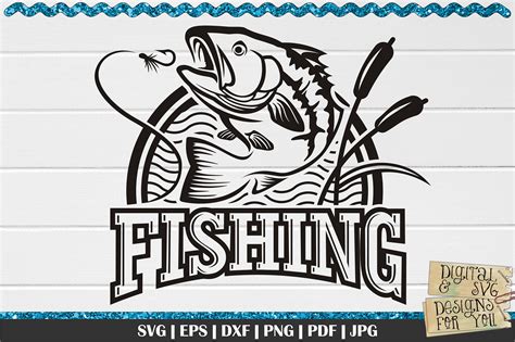 Clip Art Fishing Svg Dxf Png Eps Bass Svg Lake Svg Camping Svg Bass