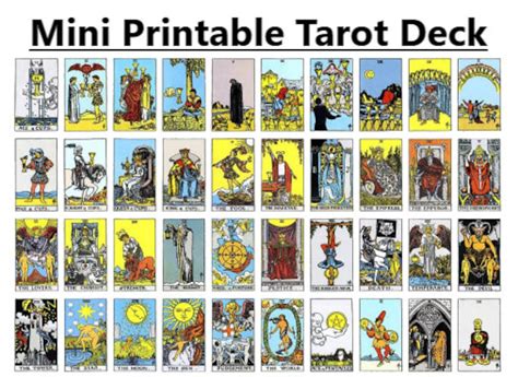 Miniature Tarot Card Deck Printable Tarot Rider Waite 78 Etsy