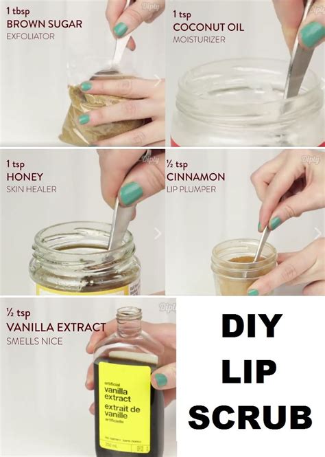 Diy Lip Scrub Brown Sugar Coconut Oil Honey Cinnamon And Vanilla