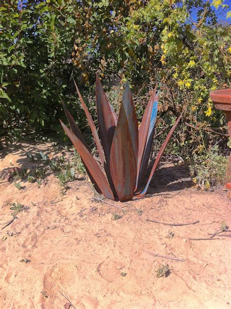 Rusty Blue Tequila Agave Metal Yard Art Metal Garden Etsy