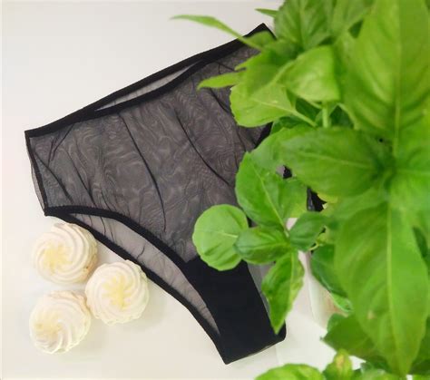 Black Sheer Mesh Tulle Panties See Through Classic Brief Sissy