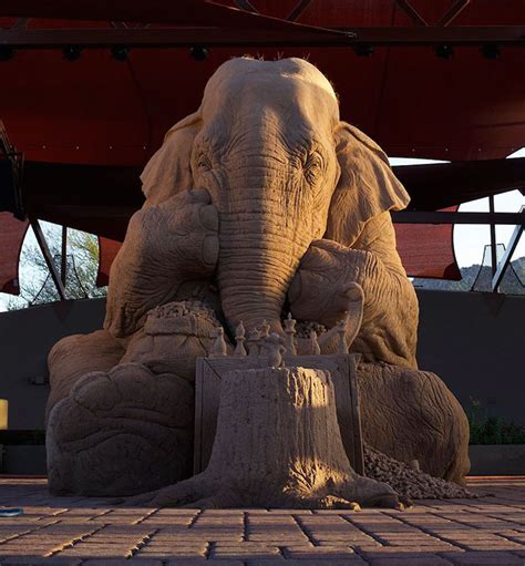 How Cool Is This Life Size Sand Sculpture Of An Elephant