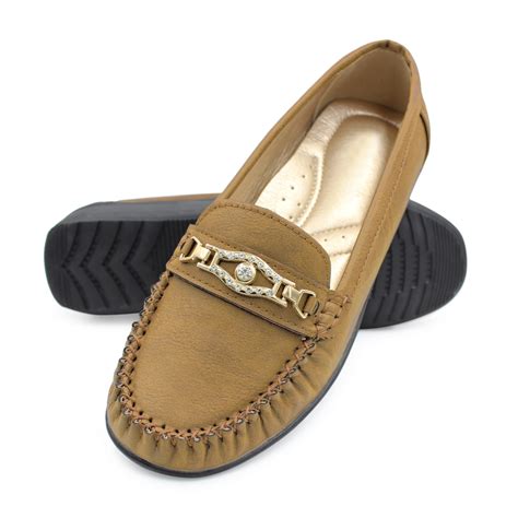 Womens Classic Leather Loafer Comfort Slip On Horsebit Moccasin Shoes