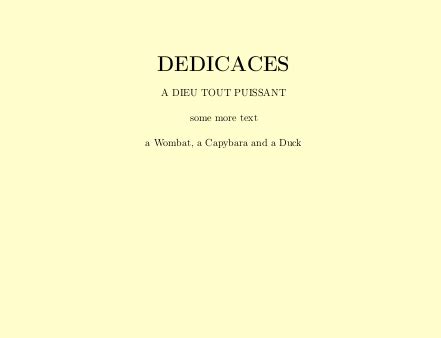 We did not find results for: Dedication page for master thesis - TeX - LaTeX Stack Exchange