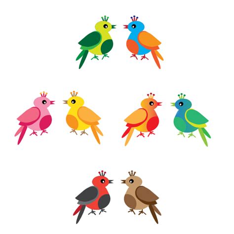 Vector Illustration Of Colorful Birds Free Svg