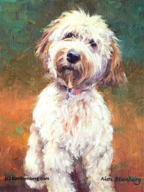 Goldendoodle Custom Pet Dog Portrait Oil Commission Painting Etsy