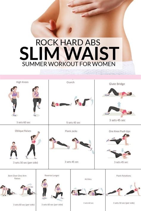 Rock Hard Abs Slim Waist Summer Workout For Women Fitness Workout For