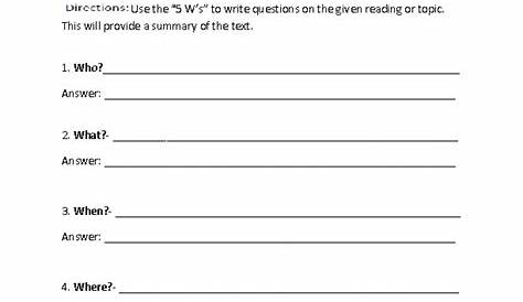 summarizing worksheets 5th grade pdf