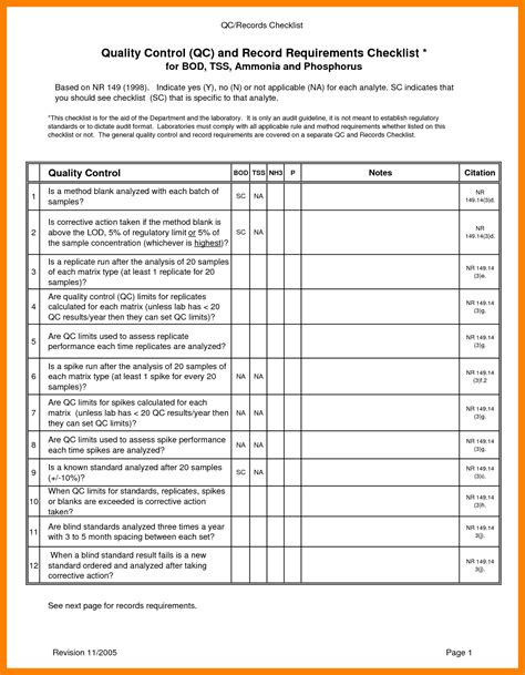 Quality Control Template Free Free Printable Templates