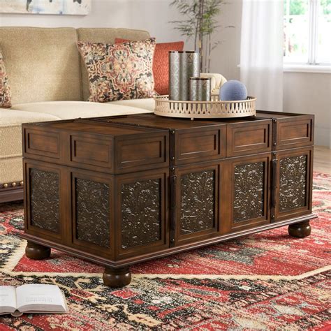Home gloucester solid wood coffee side end table natural rectangular wood uk new. Andalusia Storage Coffee Table Trunk | Coffee table ...