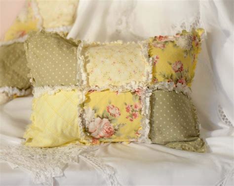 Shabby Chic Pillow Shams Made To Order Floral Yellow Pink