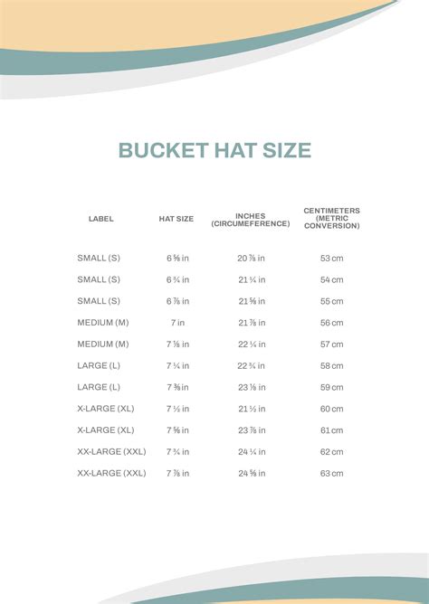 Bucket Hat Size Chart In Pdf Download