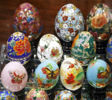 Beautiful Hand Crafted Easter Eggs Stock Photo Image Of