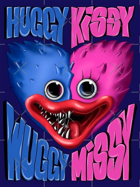 Huggy Wuggy And Kissy Missy Poppy Playtime 2 Metal Print By Abrekart Redbubble