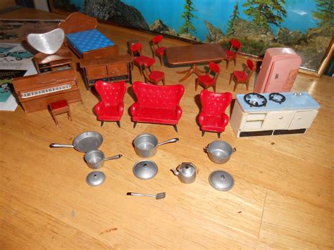 Nylint 1965 6601 Mobile Home Complete Furniture Set With Colored