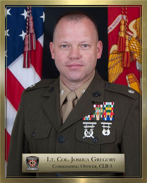 Lieutenant Colonel Joshua A Gregory 3d Marine Logistics Group
