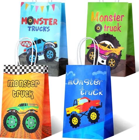 Buy 16 Pcs Monster Truck Themed Party Favor Bags Treat Bags With