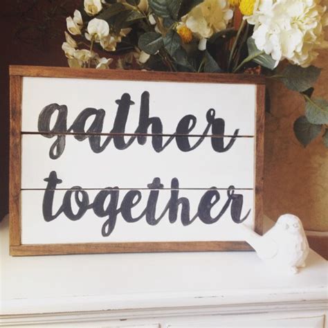 Items Similar To Gather Together Rustic Framed Wall Sign Farmhouse