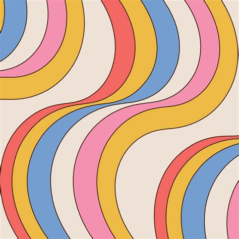 Retro Striped Background Of The 70s Style Abstract Vintage Backdrop