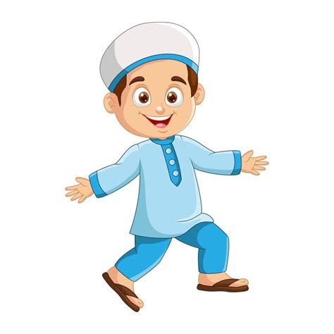 Premium Vector Vector Happy Muslim Boy Cartoon