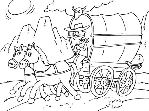 Horses And Wagon Coloring Page Coloring Pages 4 U