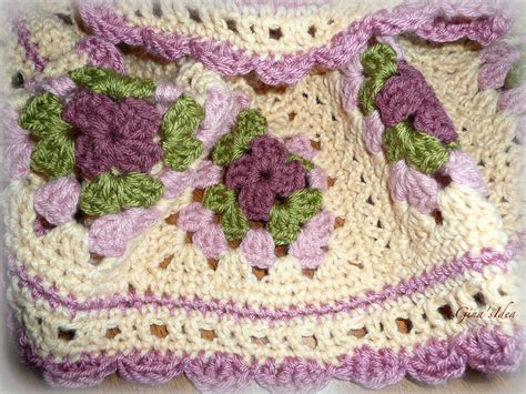 Crocheted Soft Baby Girl Blanket Afghan Granny Squares