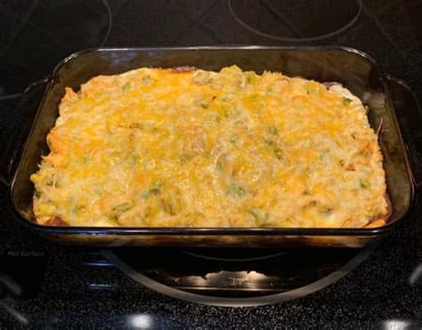 Green Chile Chicken Enchilada Casserole