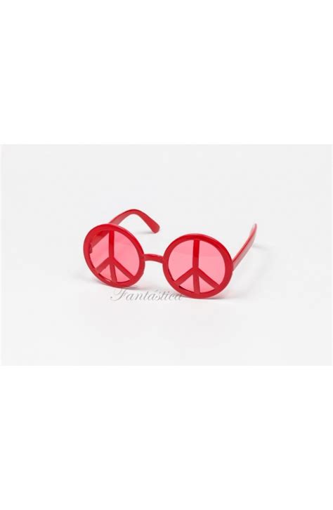 peace and love fun sunglasses red