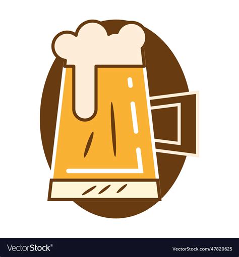 Isolated Colored Beer Mug With Foam Icon Vector Image