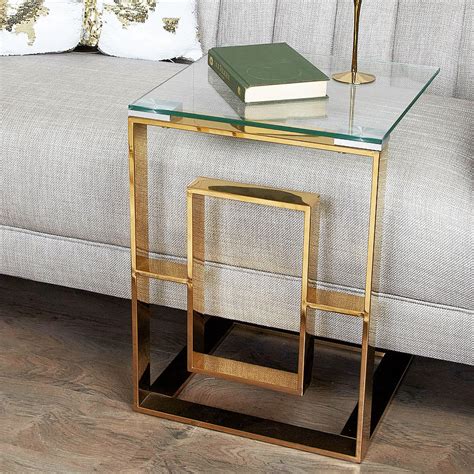 Get great deals on glass sofa tables. Plaza Gold Contemporary Clear Glass Sofa Table Side End ...