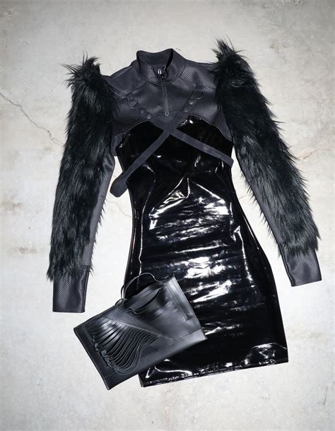 Intrigue Dress Black Pvc Mini Goth Gothic Futuristic Vinyl Etsy