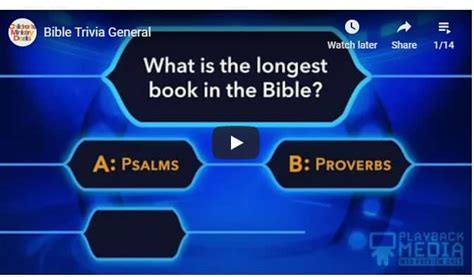 Maybe you would like to learn more about one of these? Bible Quiz (Video Format) Questions & Answers for Bible Trivia Game | Ministry-To-Children
