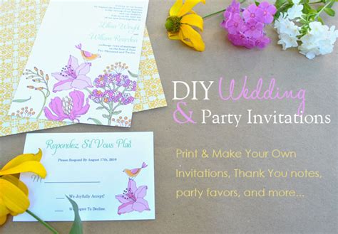 How to make invitations diy? Printable Invitation Templates: Birthday, Baby Shower, Wedding Invitations Sets