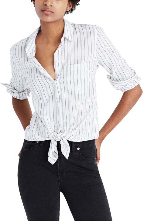 Madewell Stripe Tie Front Cotton Shirt Nordstrom