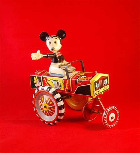 Really Vintage Mickey Mouse Tin Toy Car Retro Toys Disney Toys Old Toys