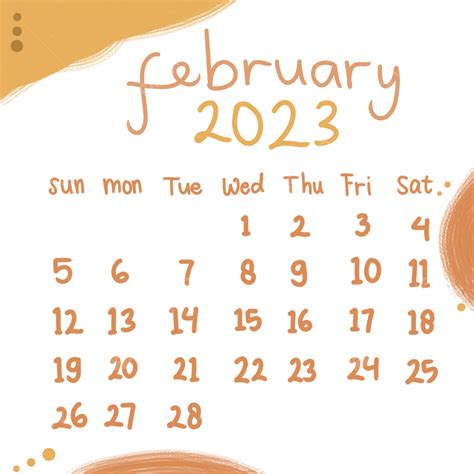 February 2023 Calendar Png Image Simple February 2023 Calendar