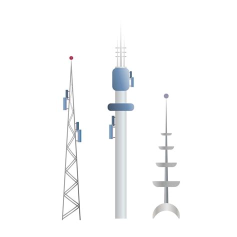 Premium Vector Communication Towers Isolated Illustration